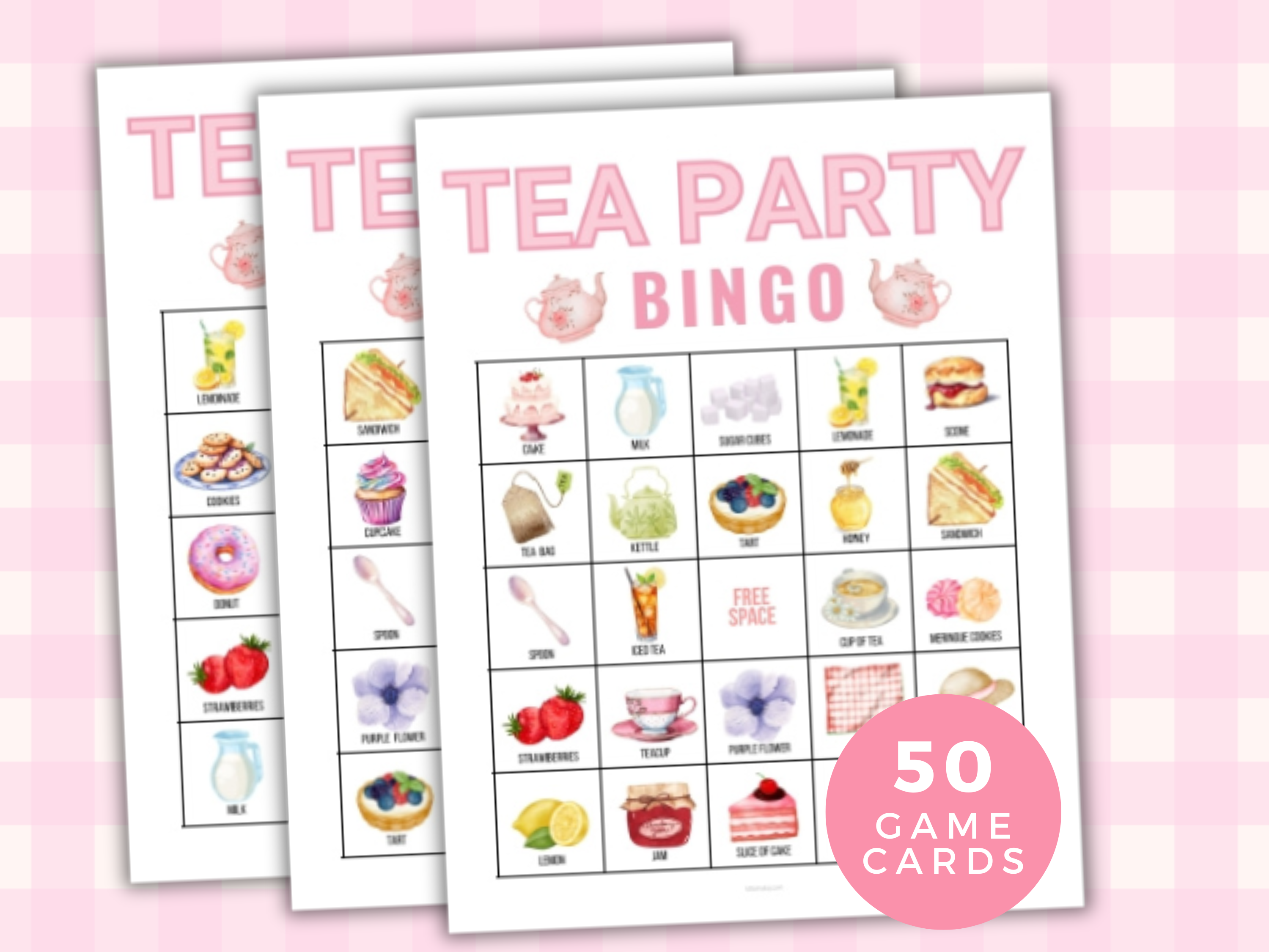 tea party bingo printable game