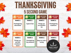 Thanksgiving 5 second printable game