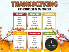 Thanksgiving Forbidden Words
