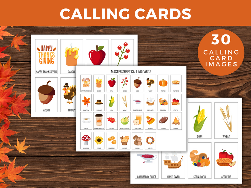 printable thanksgiving bingo game