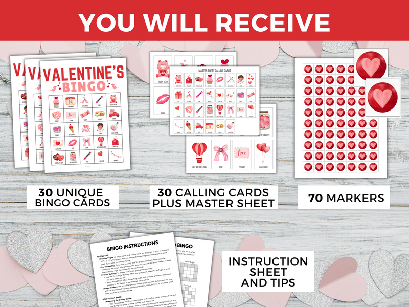 Printable Valentines Bingo Game