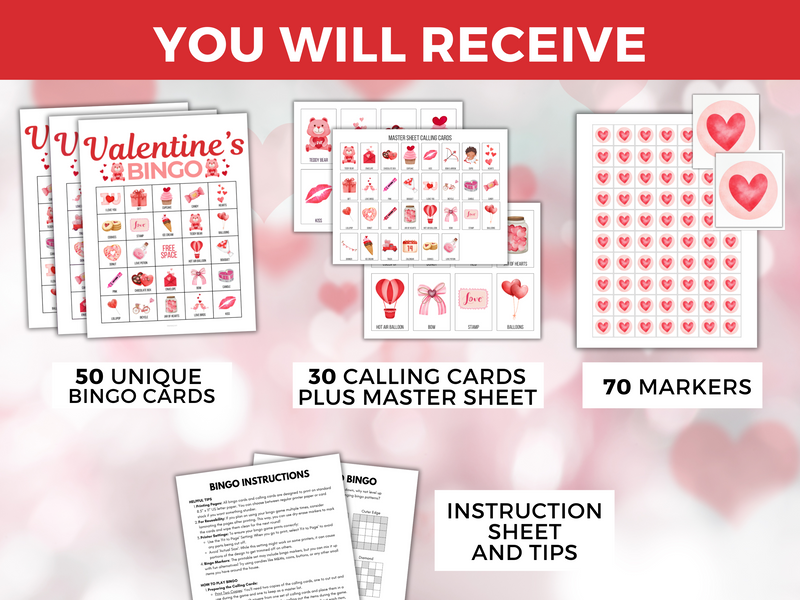 Printable Valentines Bingo Game