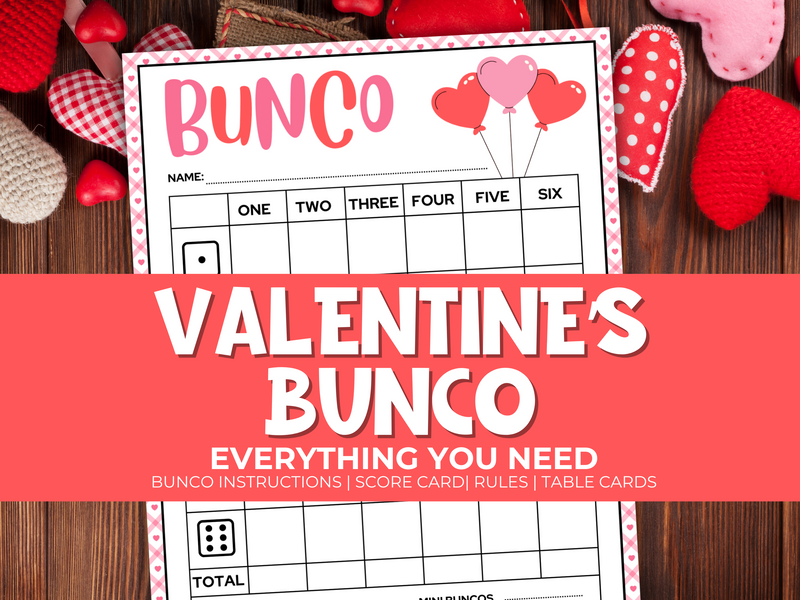 Valentines Party Bunco Game Pack