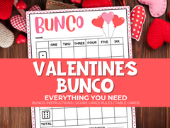 Valentines Party Bunco Game Pack