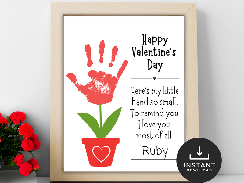 Printable Valentines Day Handprint Craft