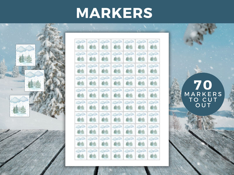 Winter Bingo Game 30 Cards
