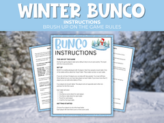 Printable winter bunco game