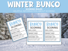 Printable winter bunco game