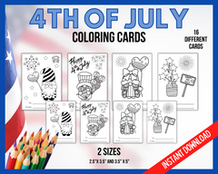 Fourth of July Coloring Cards