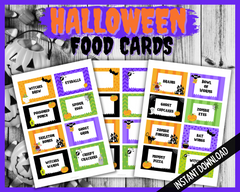 Halloween Food Label Cards