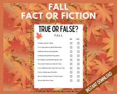 Fall True or False Printable Game