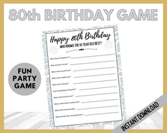 Who knows the 80 year old best, 80th birthday party games printable