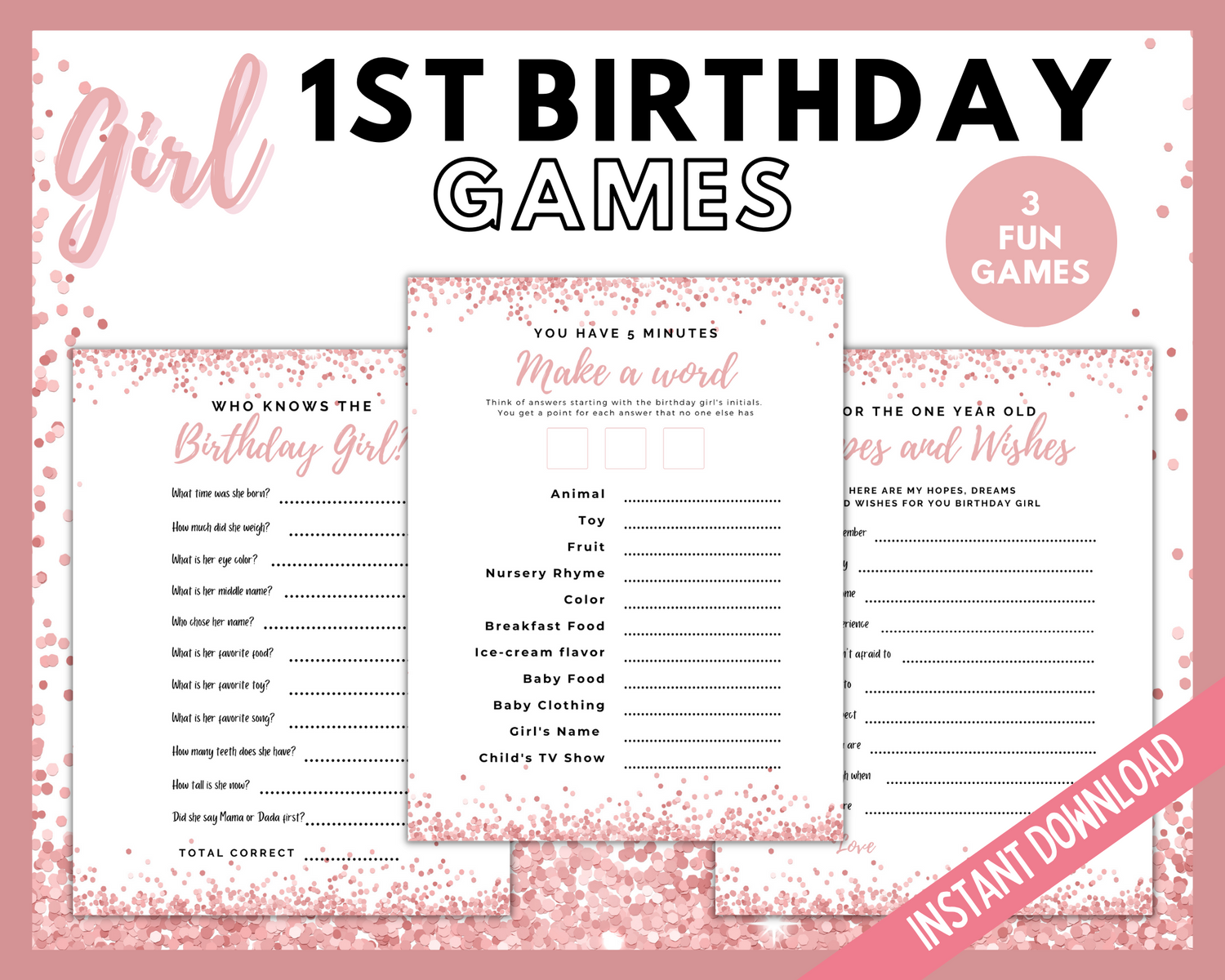 Girl First Birthday Games