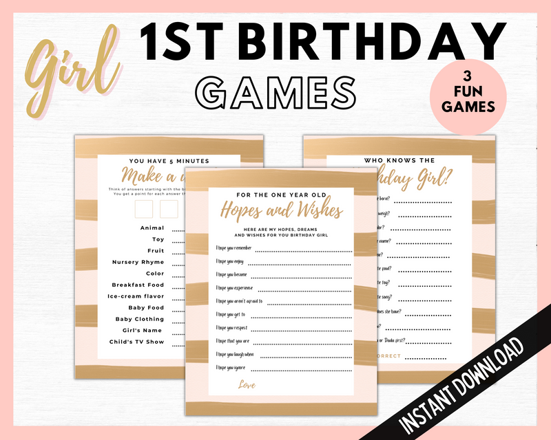 Girl First Birthday Games