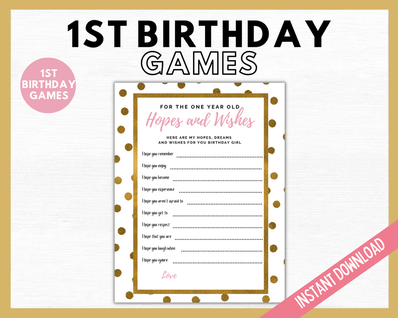 Girl 1st Birthday Party Games
