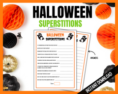 Halloween Superstitions printable game