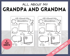 Grandpa and Grandma printable pages
