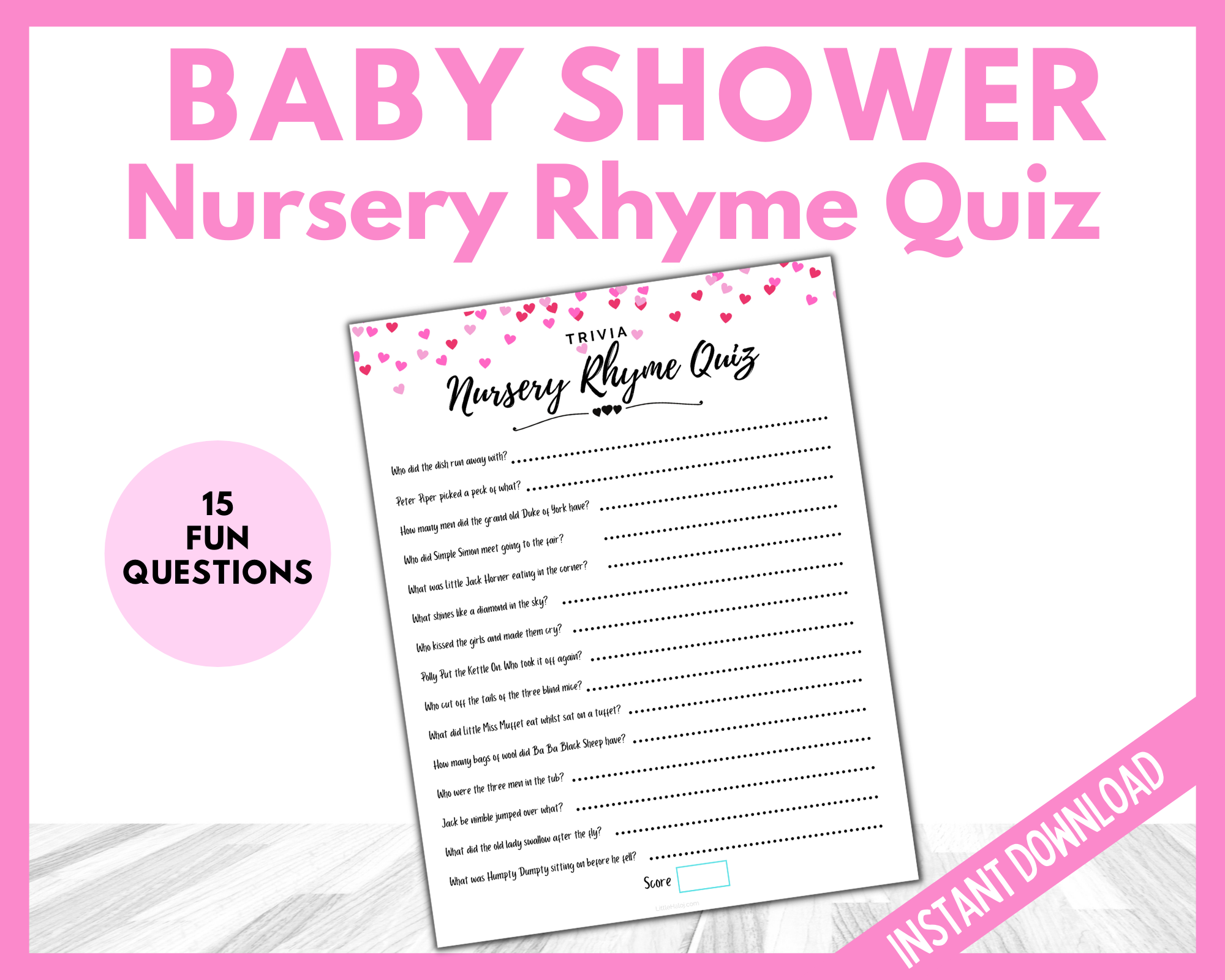 Nursery Rhyme Trivia - Pink | LittleHaloJ nursery-rhyme-trivia-pink-littlehaloj