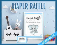 Diaper Raffle Blue Elephant