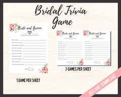Bride and Groom Trivia Game
