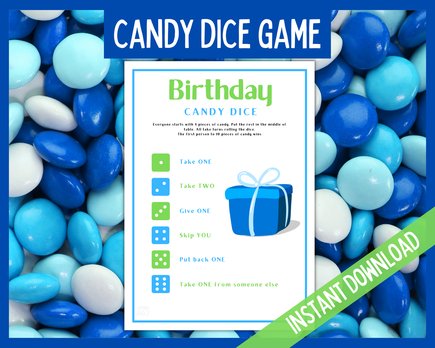 Birthday candy dice game