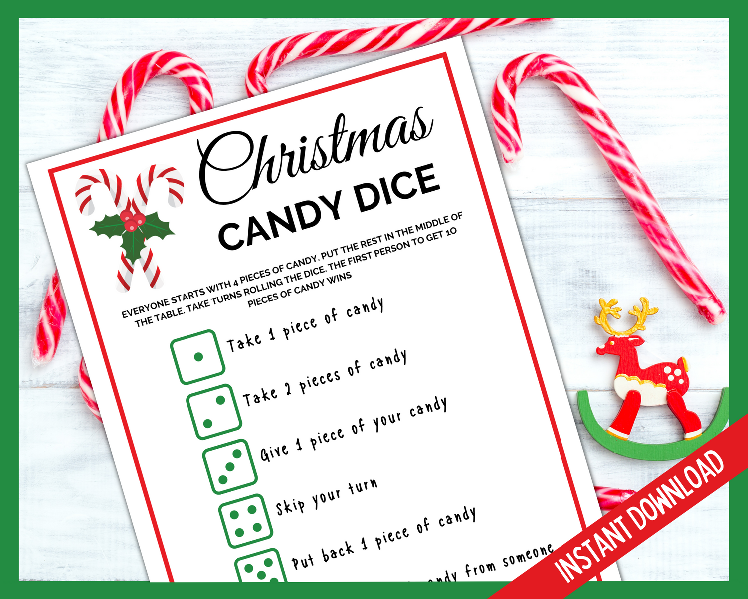 Christmas Candy Dice Game