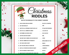 Christmas Riddles with Elf Picture