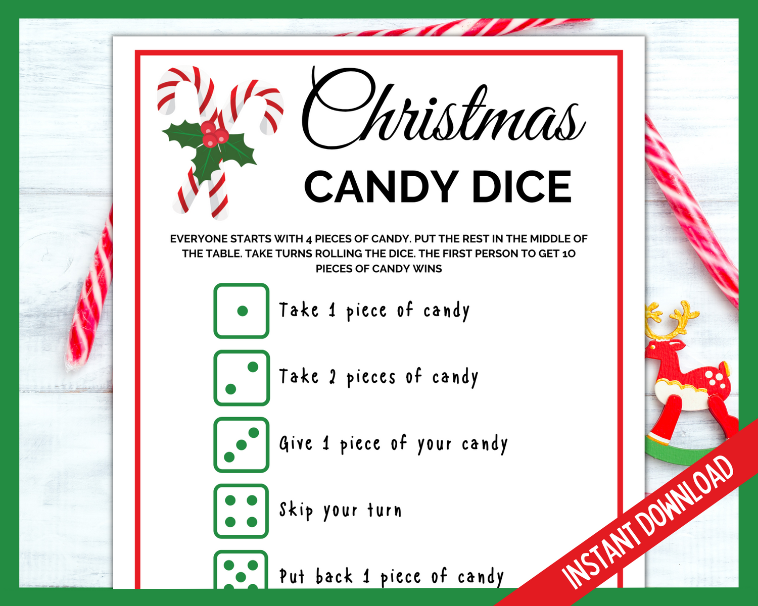 Christmas Candy Dice Game