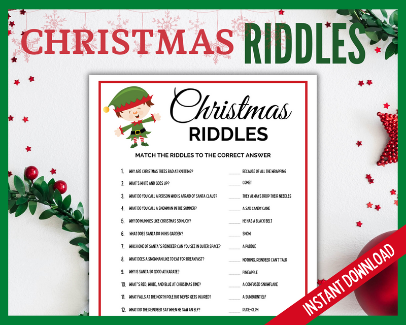 Christmas Riddles cute Elf