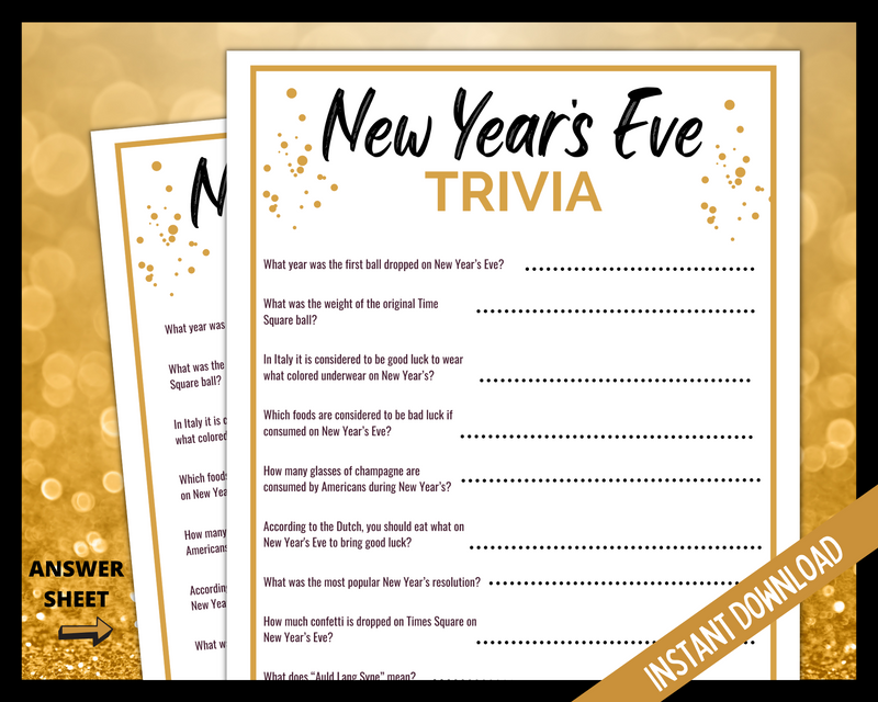 New Years Pass the Gift Game New Years Trivia Game (Download Now