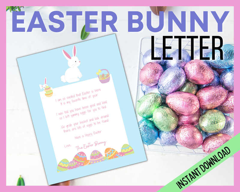 Easter Bunny Letter Blue
