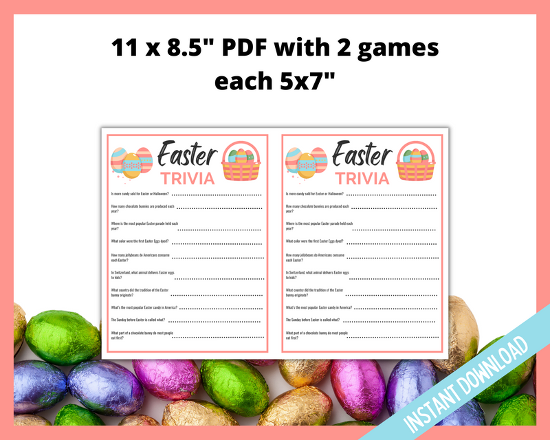 Easter Trivia Game Printable