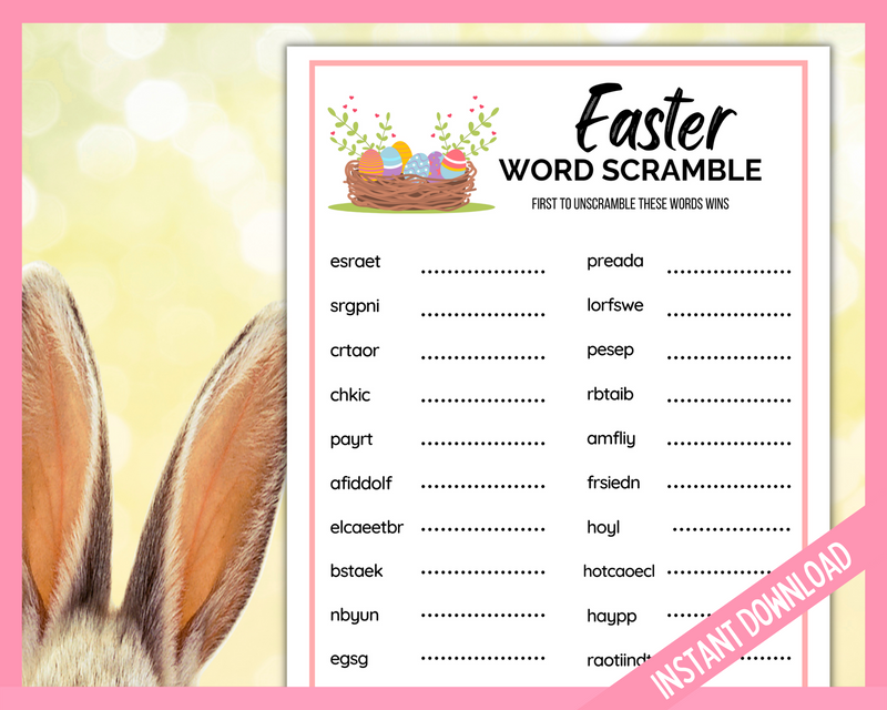 Easter Word Scramble Printable Game