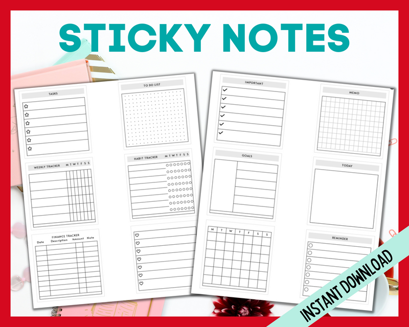 Printable notes for planners
