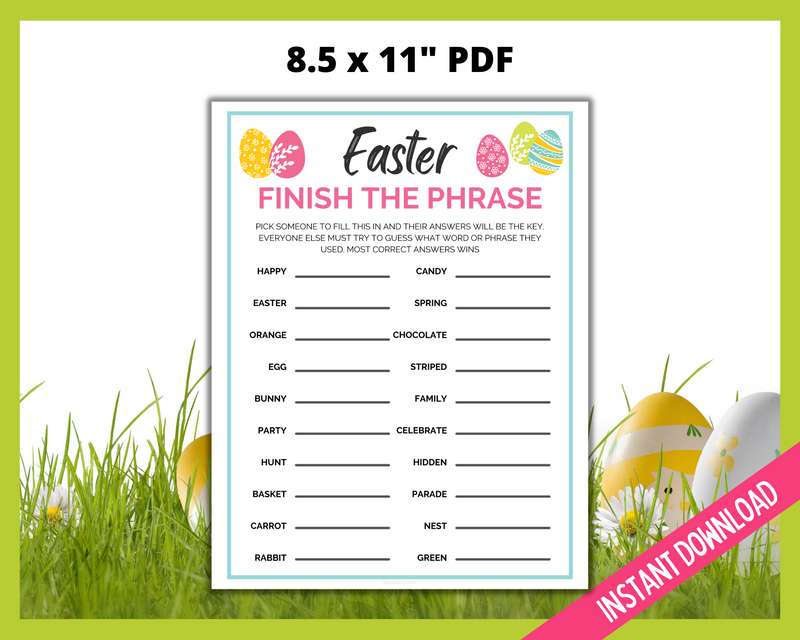 Easter Finish the Phrase Game