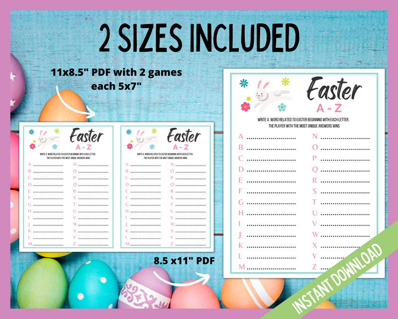 Printable Easter A-Z Game