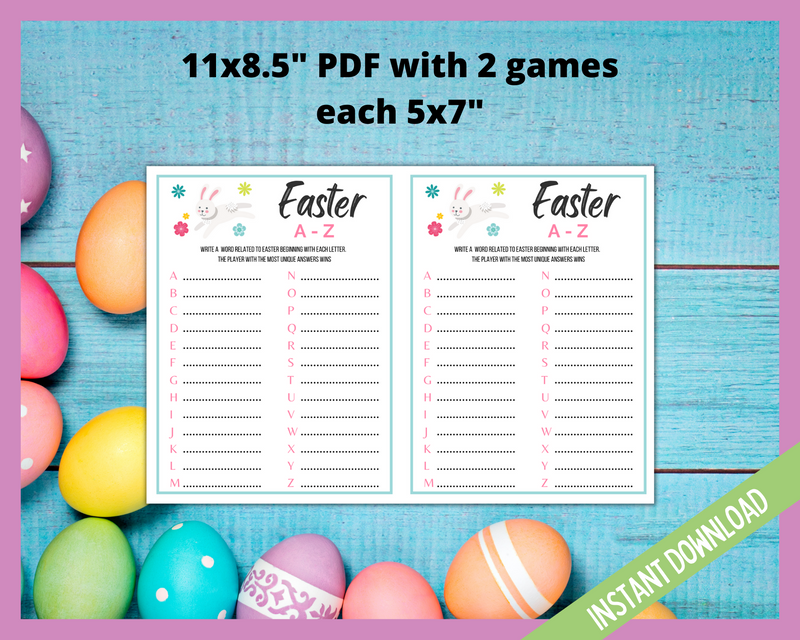 Easter Printable A-Z Game