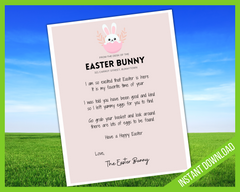 Easter Bunny Letter Printable