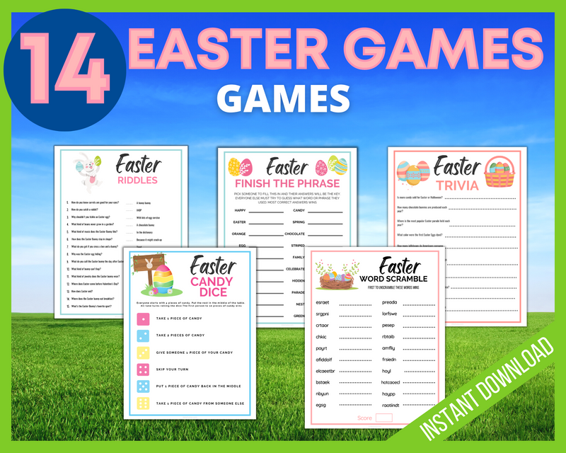 Kids and Adults Easter Printable Games