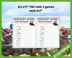 Kentucky Derby Emoji Pictionary Printable Game