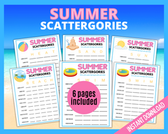 Summer Scattergories Game Printable