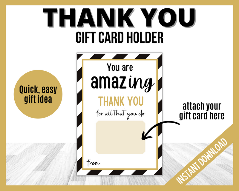 Thank you Gift Card Holder Printable