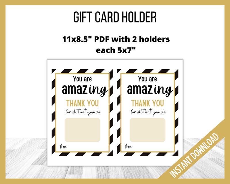 You are Amazing Thank you gift card holder