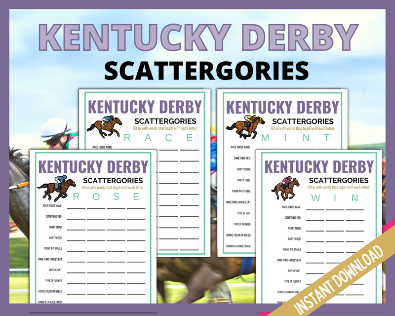 Kentucky Derby Scattergories Game Printable