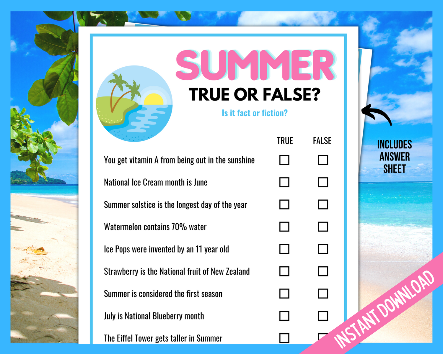 True Or False Questions For Kids