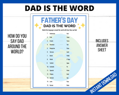 Fathers Day Dad is the word printable game
