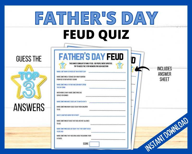 Father's Day Feud Game Printable