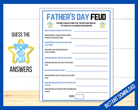 Printable Fathers Day Family Feud Game