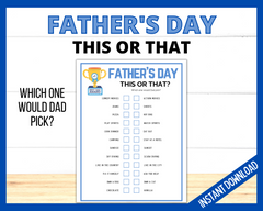 Father's Day This or That Printable Game