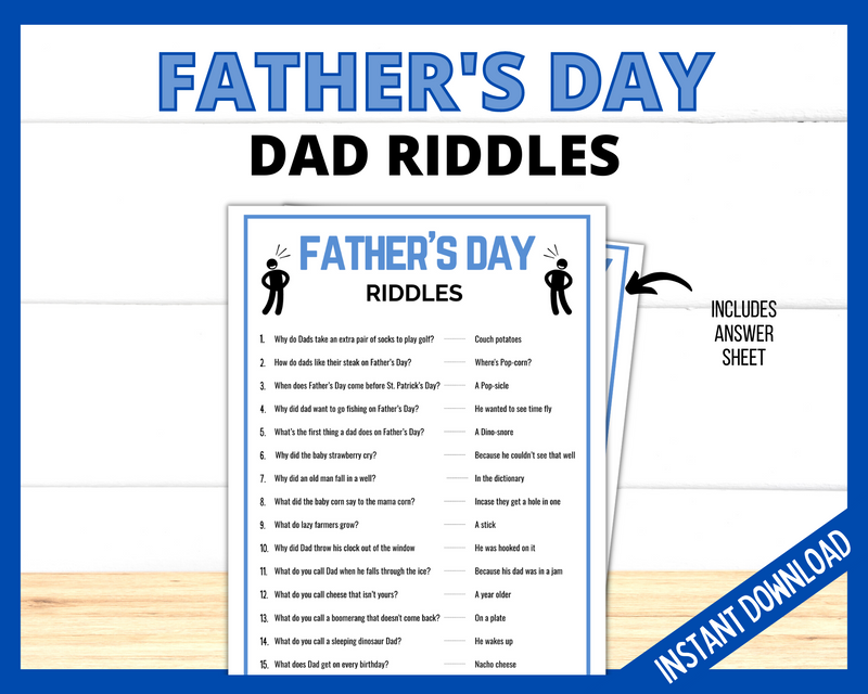 Fathers Day Riddles Printable Game